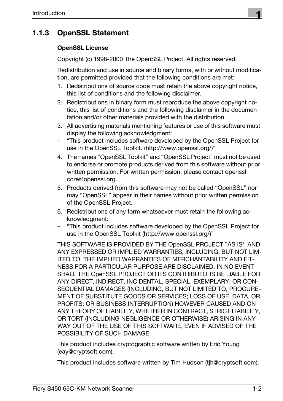 3 openssl statement, Openssl statement -2 | Konica Minolta bizhub PRO C6500P User Manual | Page 5 / 101