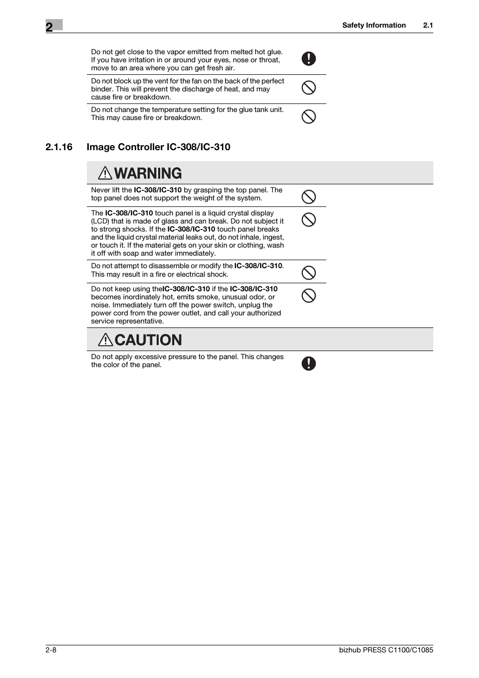 16 image controller ic-308/ic-310, Image controller ic-308/ic-310 -8 | Konica Minolta bizhub PRESS C1085 User Manual | Page 16 / 52