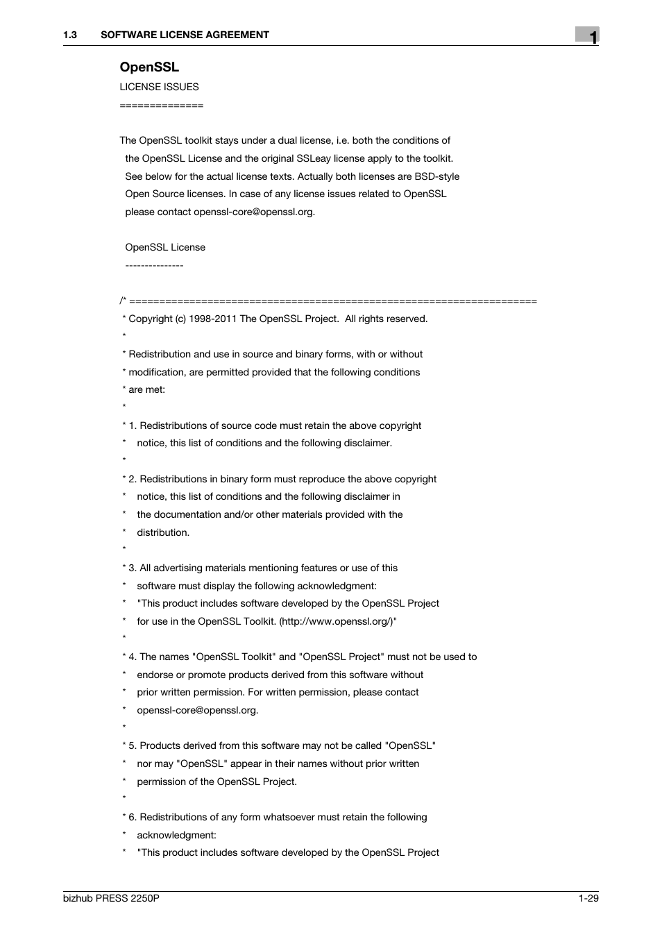 Openssl | Konica Minolta bizhub PRESS 2250P User Manual | Page 31 / 92