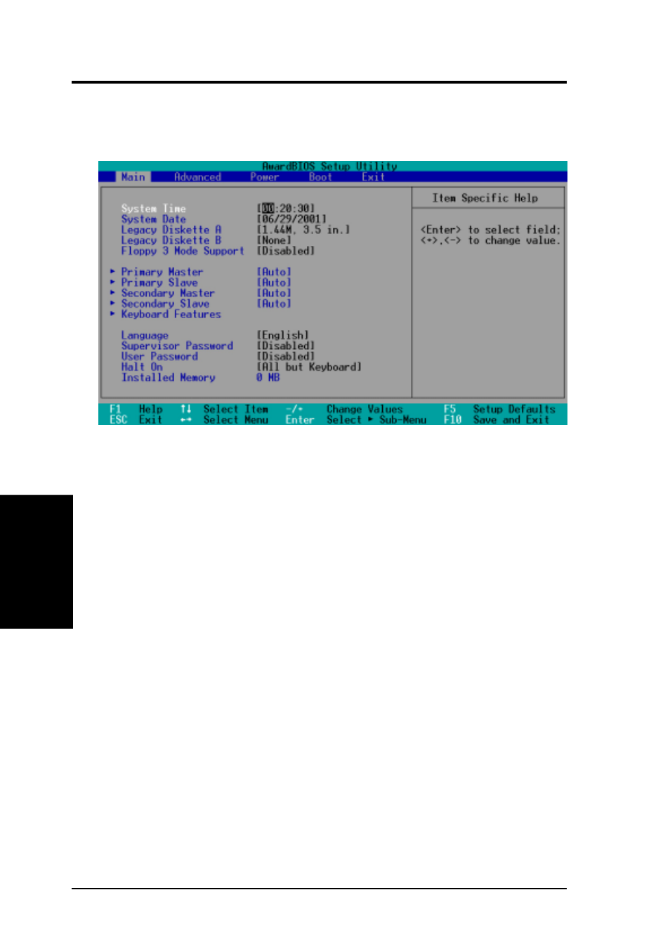 Bios setup, 3 main menu | Asus P4T-E User Manual | Page 52 / 96