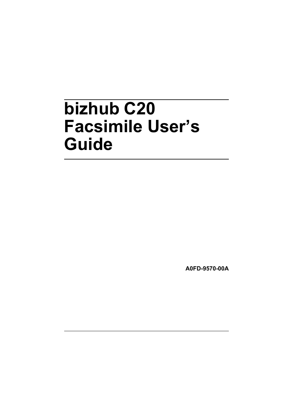 Konica Minolta bizhub C20X User Manual | 110 pages