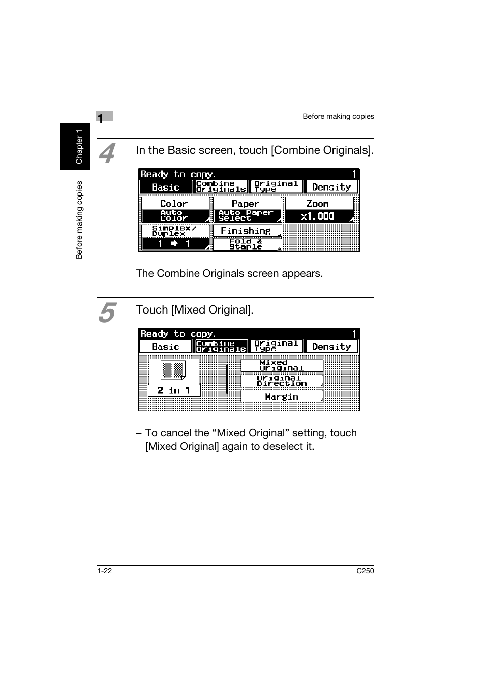 Konica Minolta bizhub C250 User Manual | Page 31 / 162