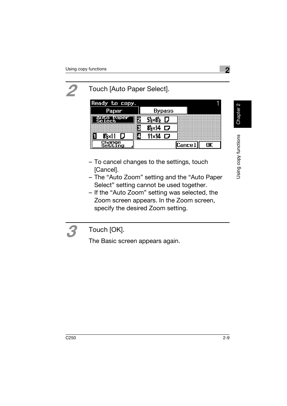 Konica Minolta bizhub C250 User Manual | Page 46 / 162