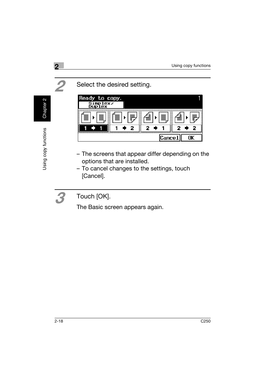 Konica Minolta bizhub C250 User Manual | Page 55 / 162