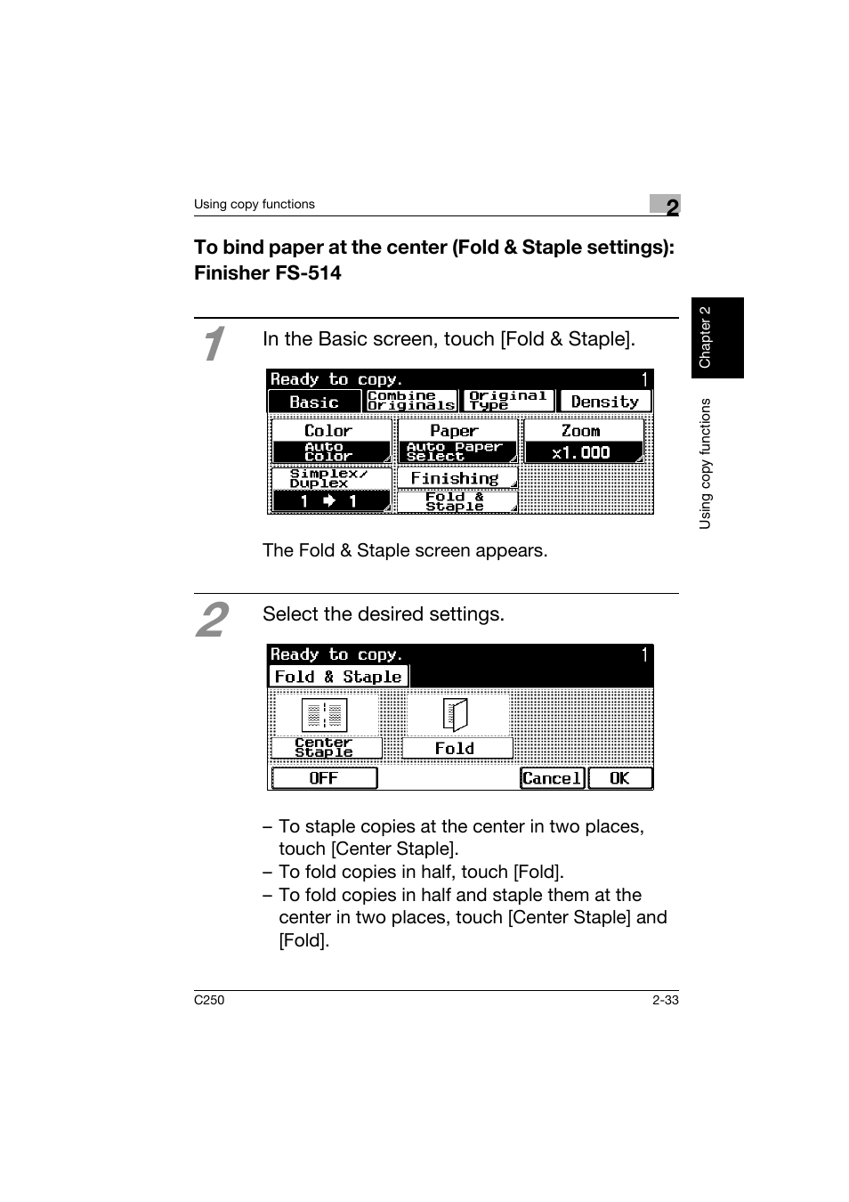 Konica Minolta bizhub C250 User Manual | Page 70 / 162