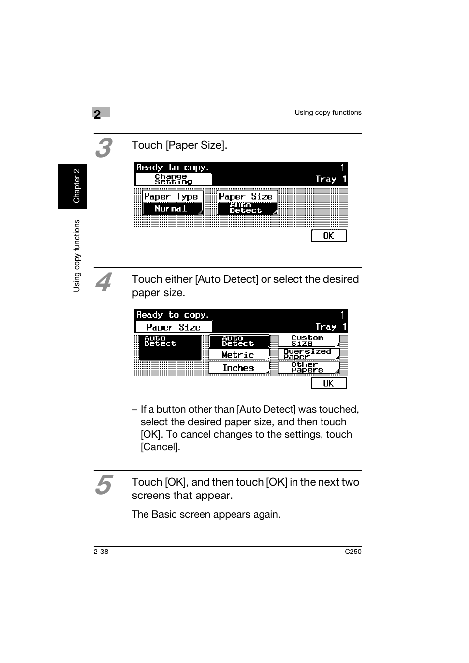 Konica Minolta bizhub C250 User Manual | Page 75 / 162