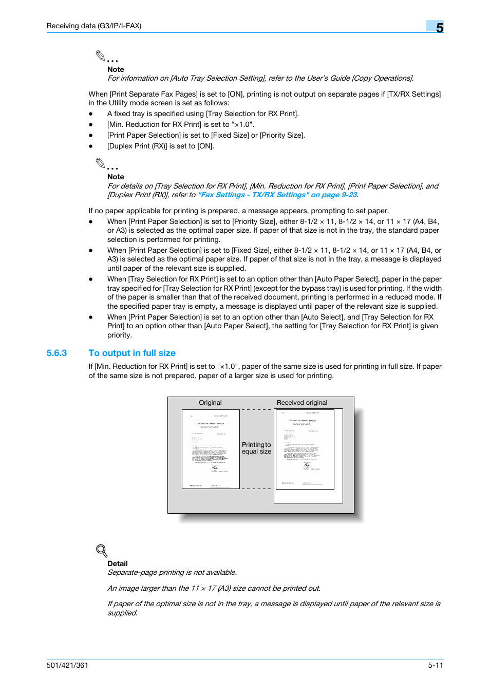 3 to output in full size, To output in full size -11 | Konica Minolta bizhub 421 User Manual | Page 135 / 321