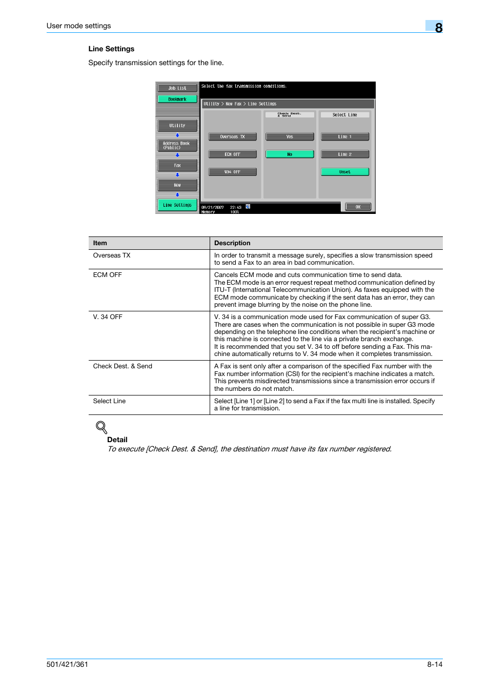 Line settings, Line settings -14 | Konica Minolta bizhub 421 User Manual | Page 185 / 321