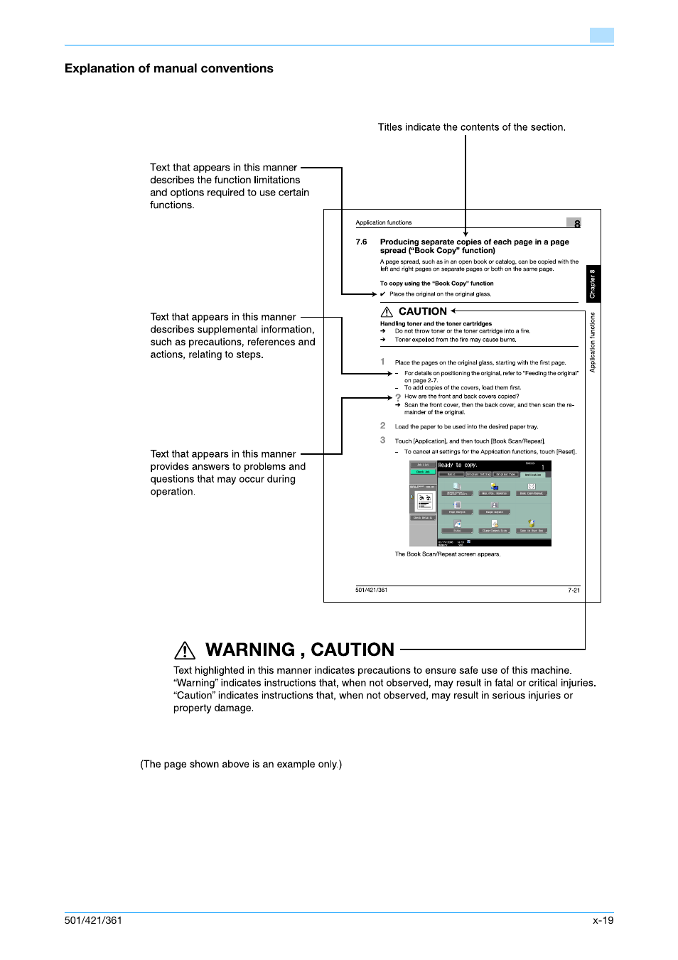 Explanation of manual conventions | Konica Minolta bizhub 421 User Manual | Page 20 / 321