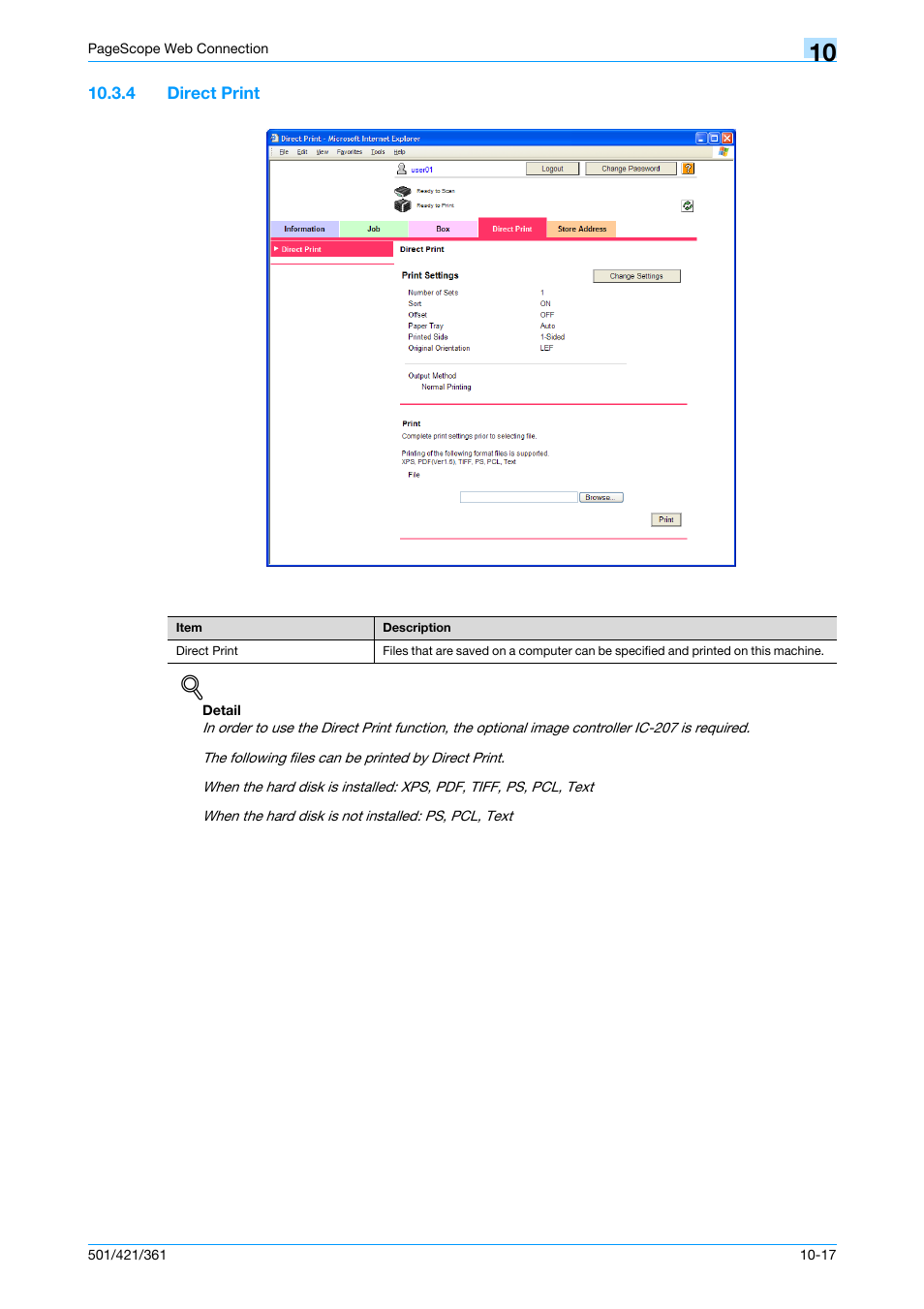 4 direct print, Direct print -17 | Konica Minolta bizhub 421 User Manual | Page 282 / 321
