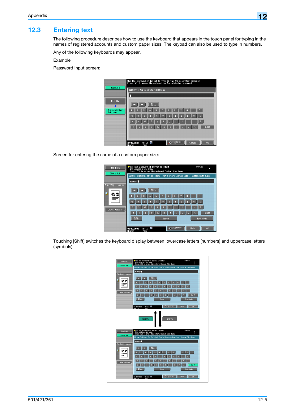 3 entering text, Entering text -5 | Konica Minolta bizhub 421 User Manual | Page 305 / 321