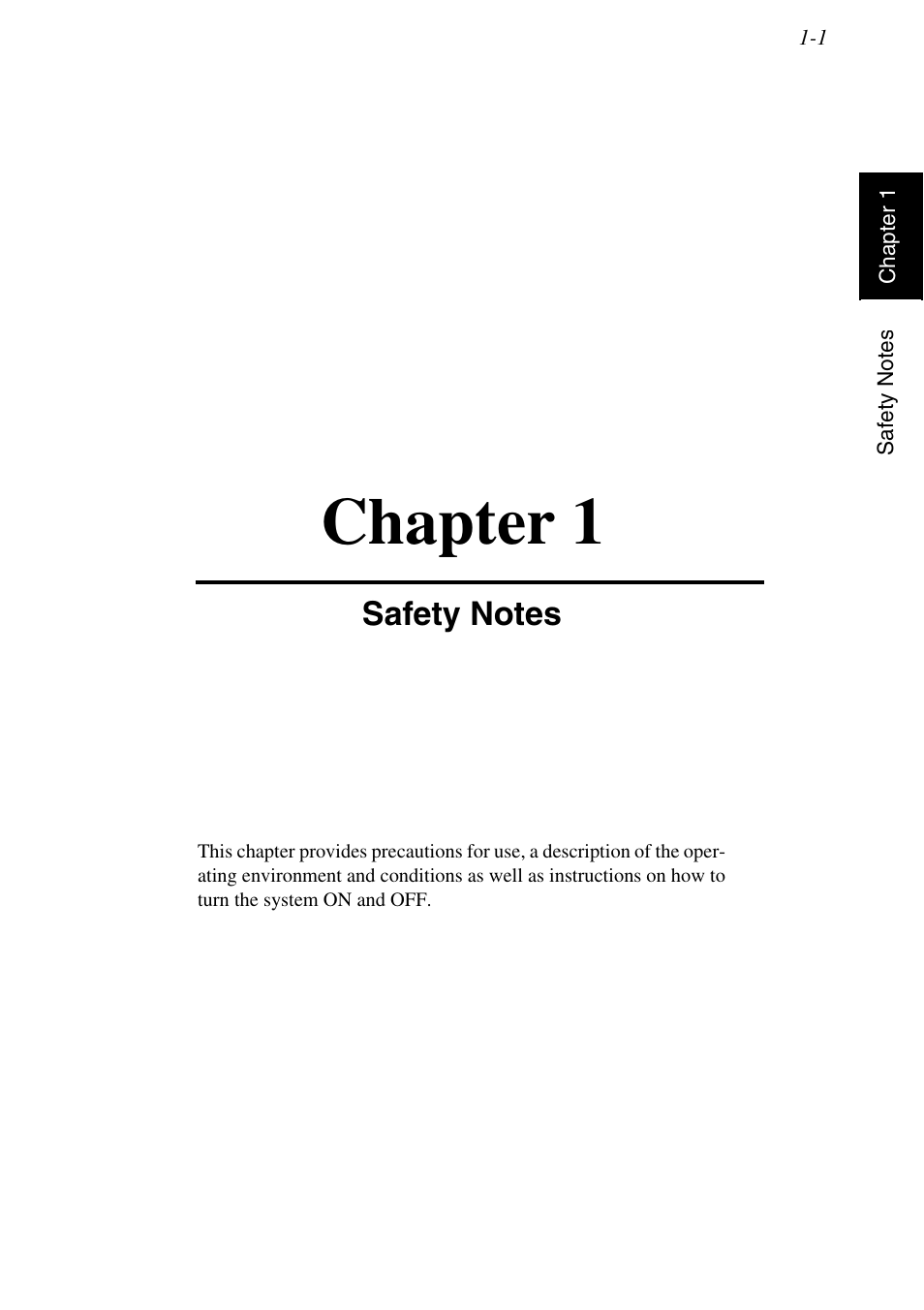 Safety notes, Chapter 1, Safety notes -1 | Konica Minolta MSP3500 User Manual | Page 25 / 136