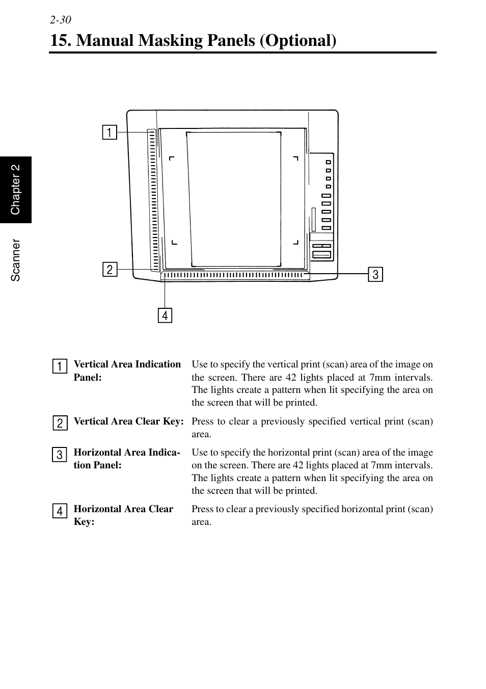 Manual masking panels (optional), Manual masking panels (optional) -30 | Konica Minolta MSP3500 User Manual | Page 62 / 136