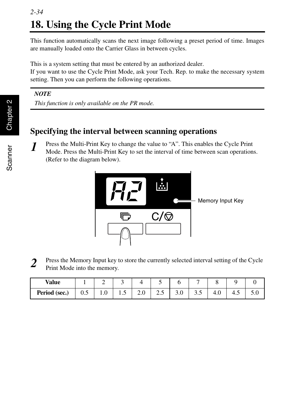 Using the cycle print mode, Using the cycle print mode -34 | Konica Minolta MSP3500 User Manual | Page 66 / 136