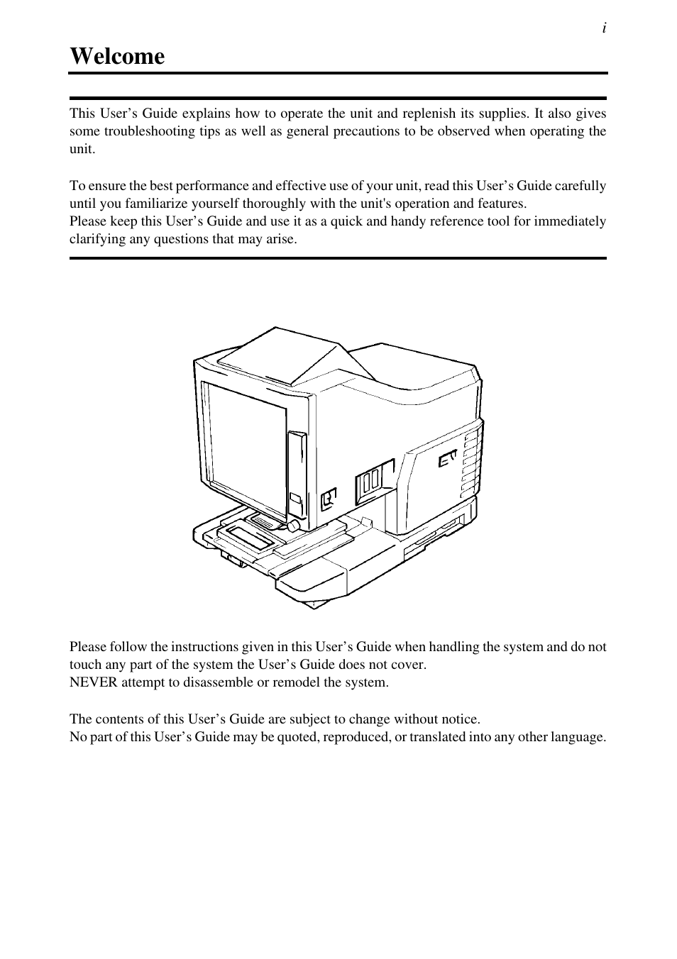 Welcome | Konica Minolta MSP3500 User Manual | Page 9 / 136