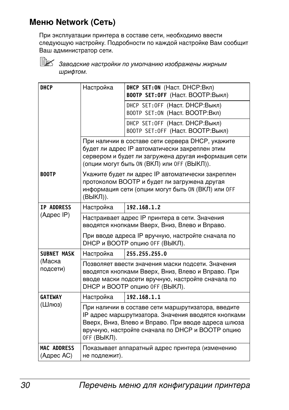 Network, 30 network ( ) | Konica Minolta Magicolor 2430 User Manual | Page 38 / 144