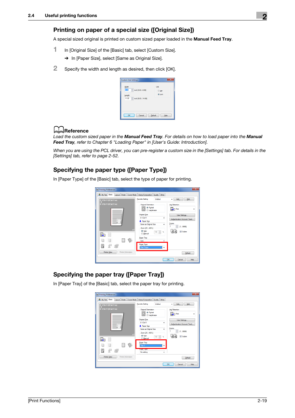 Specifying the paper type ([paper type]), Specifying the paper tray ([paper tray]) | Konica Minolta bizhub 4050 User Manual | Page 29 / 115