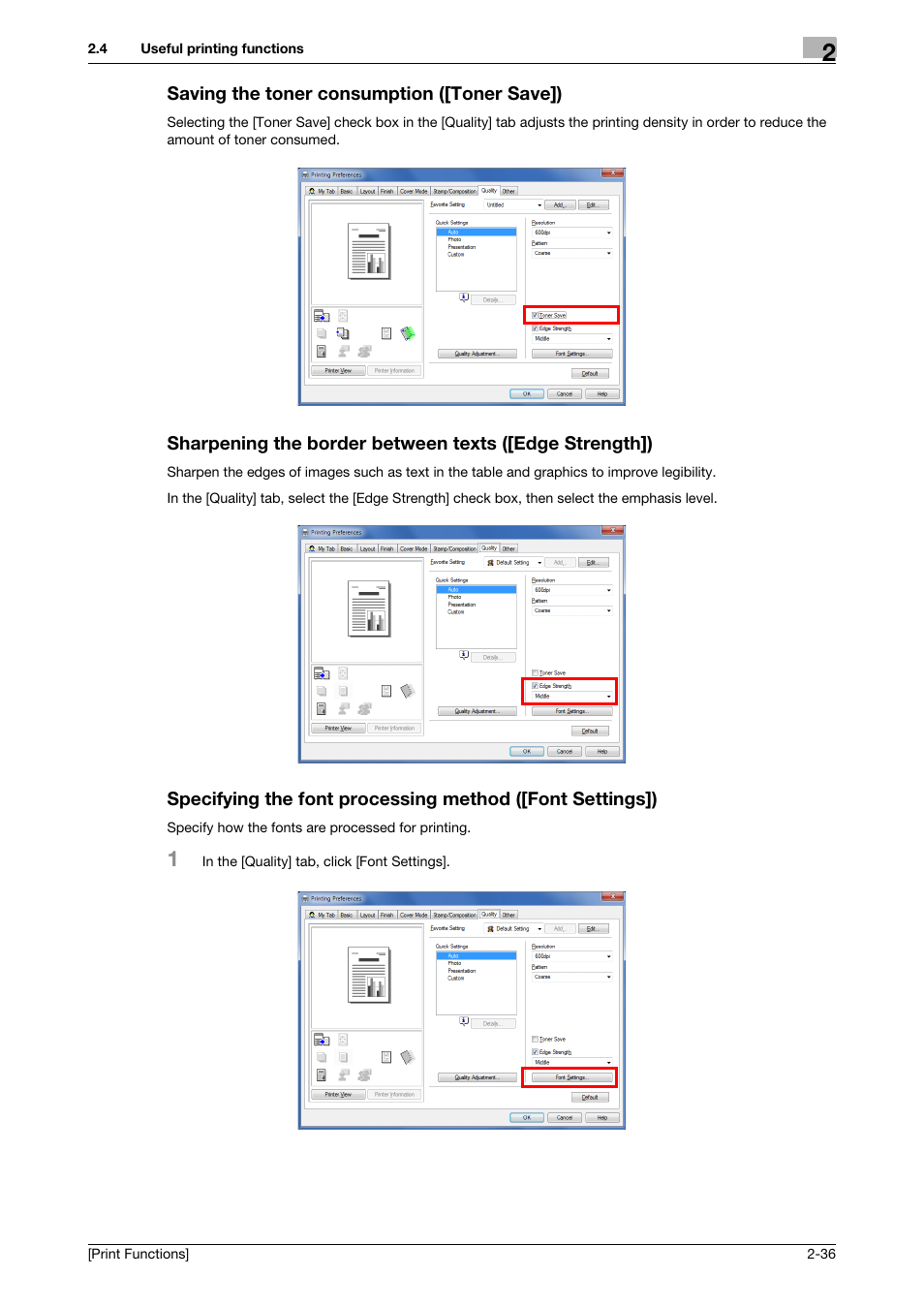 Saving the toner consumption ([toner save]) | Konica Minolta bizhub 4050 User Manual | Page 46 / 115