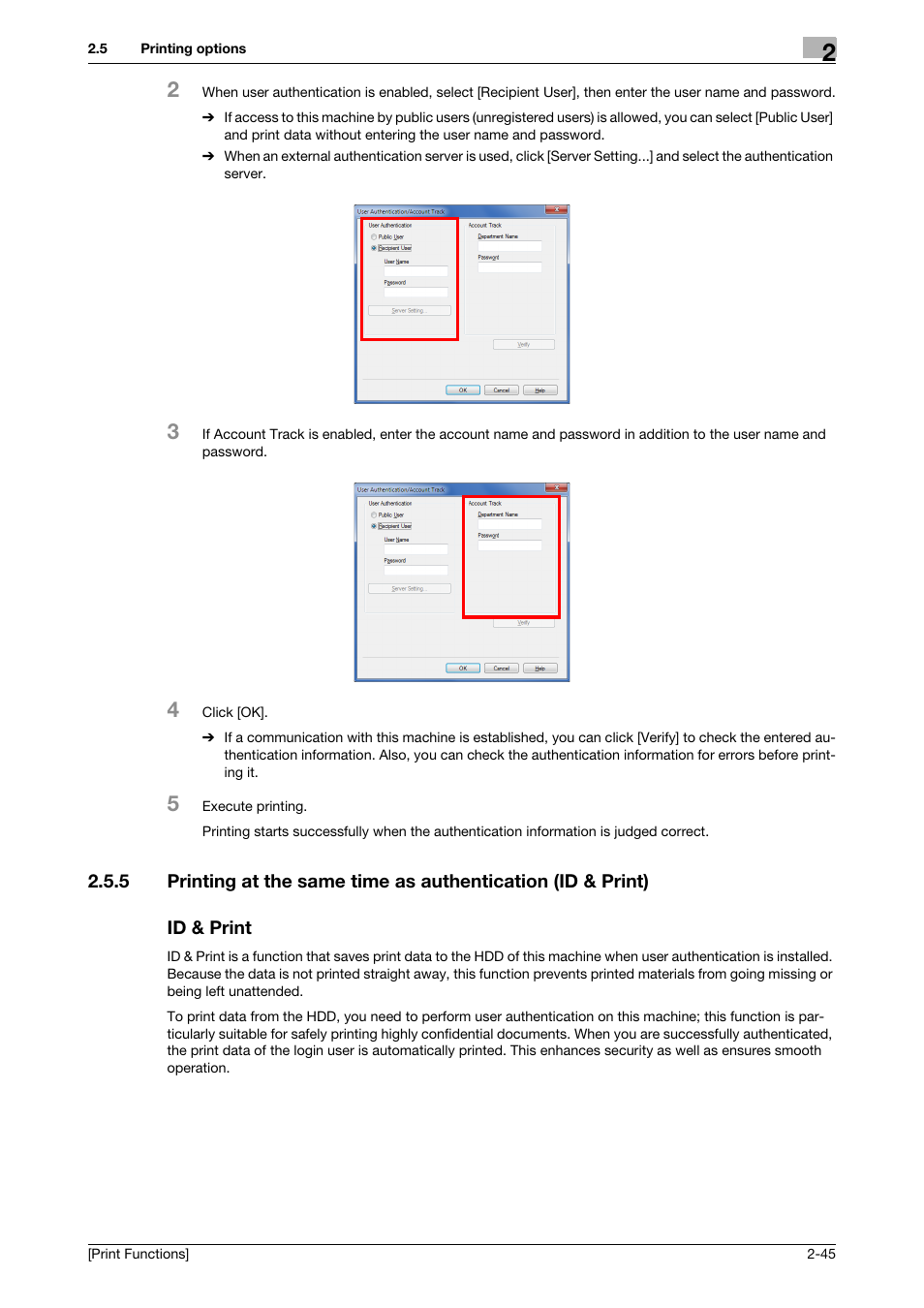 Id & print | Konica Minolta bizhub 4050 User Manual | Page 55 / 115