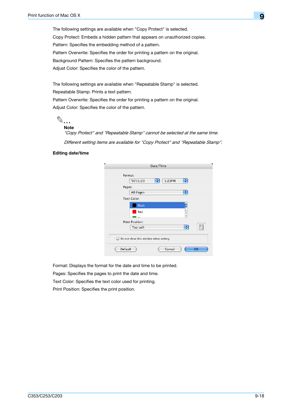 Editing date/time, Editing date/time -18, Editing date/time" on | Konica Minolta bizhub C353 User Manual | Page 119 / 262