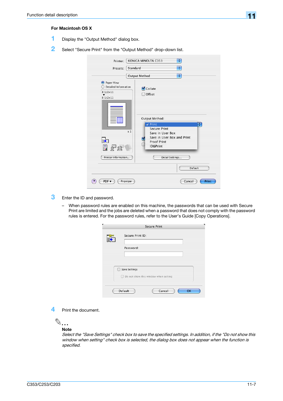 For macintosh os x, For macintosh os x -7 | Konica Minolta bizhub C353 User Manual | Page 136 / 262