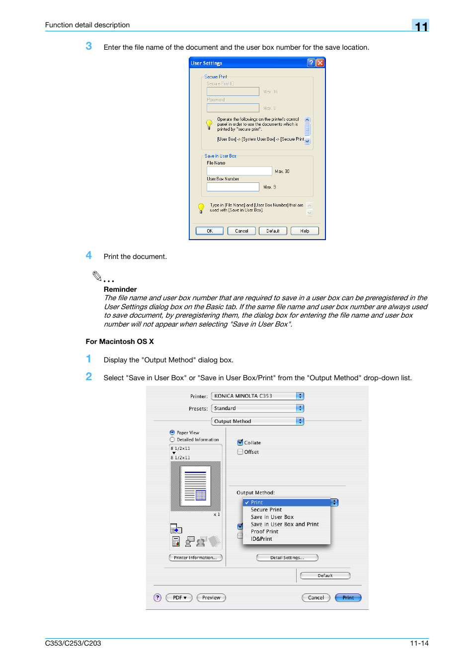 For macintosh os x, For macintosh os x -14 | Konica Minolta bizhub C353 User Manual | Page 143 / 262