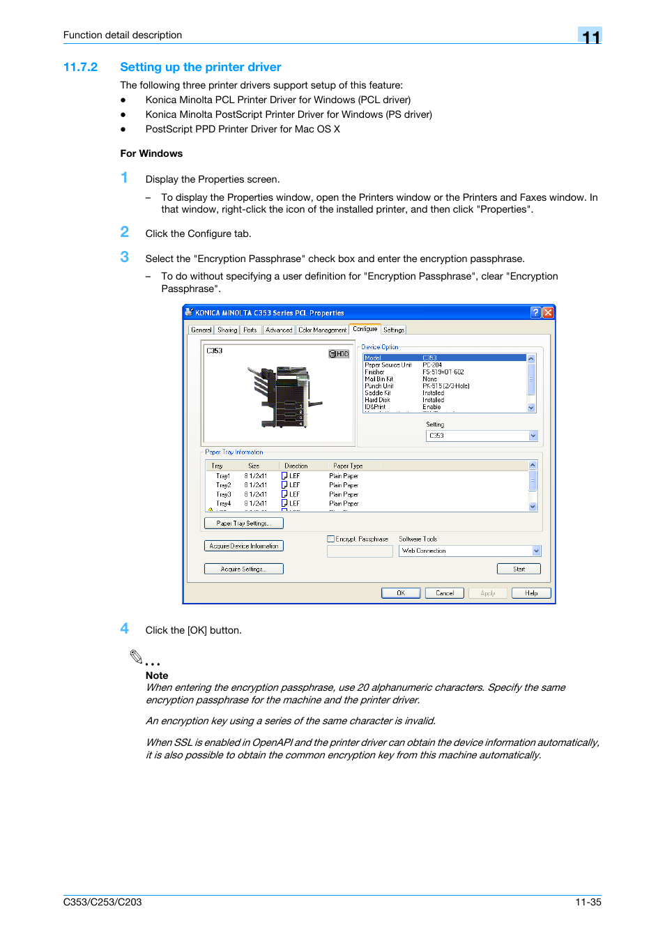 2 setting up the printer driver, For windows, Setting up the printer driver -35 for windows -35 | Konica Minolta bizhub C353 User Manual | Page 164 / 262