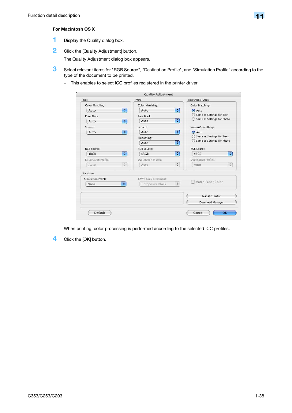 For macintosh os x, For macintosh os x -38 | Konica Minolta bizhub C353 User Manual | Page 167 / 262