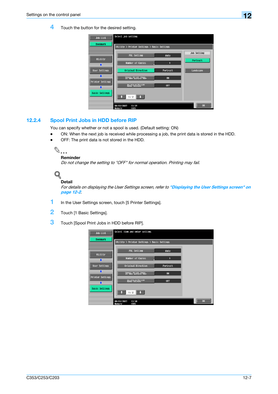 4 spool print jobs in hdd before rip, Spool print jobs in hdd before rip -7 | Konica Minolta bizhub C353 User Manual | Page 182 / 262