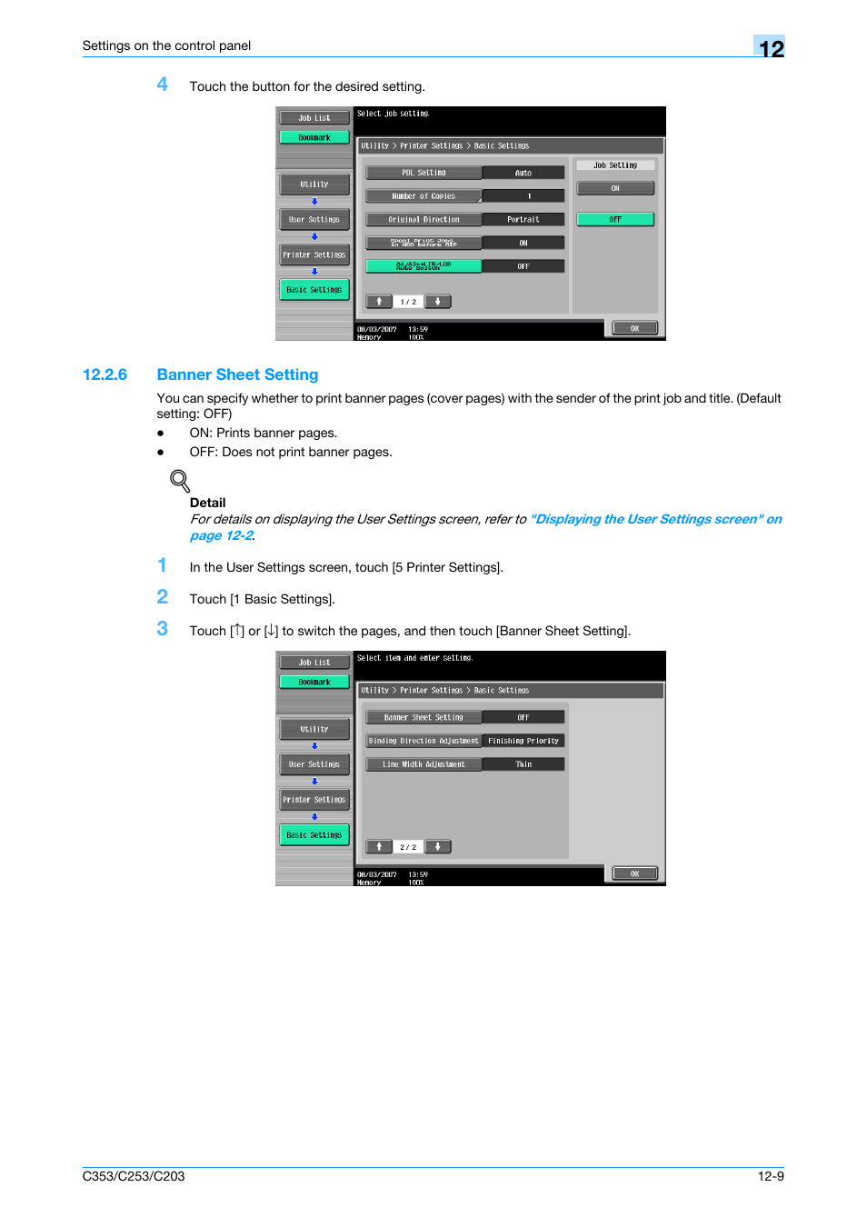 6 banner sheet setting, Banner sheet setting -9 | Konica Minolta bizhub C353 User Manual | Page 184 / 262