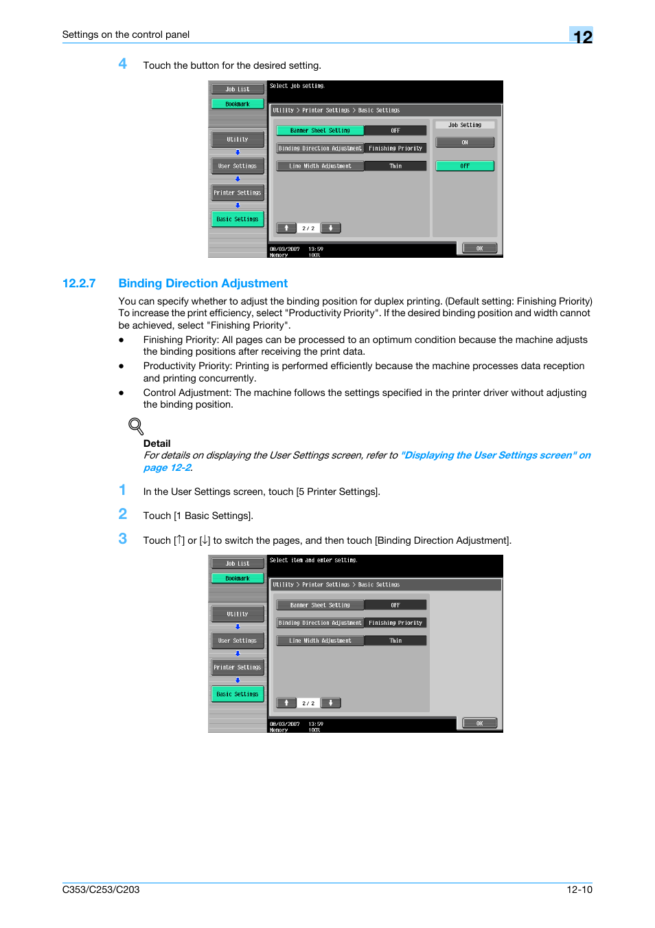 7 binding direction adjustment, Binding direction adjustment -10 | Konica Minolta bizhub C353 User Manual | Page 185 / 262