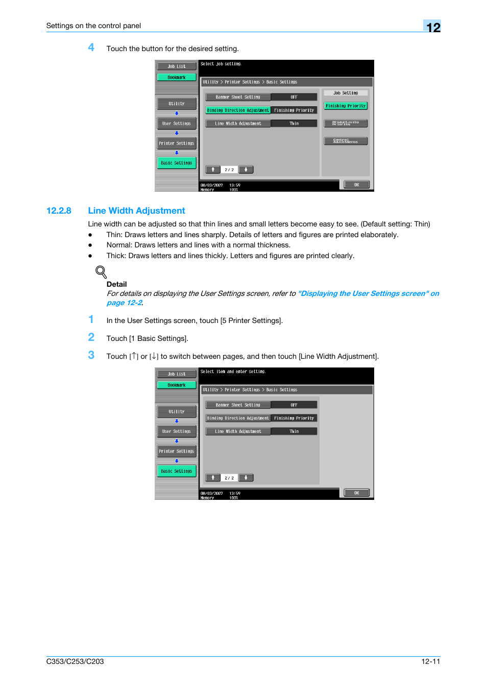 8 line width adjustment, Line width adjustment -11 | Konica Minolta bizhub C353 User Manual | Page 186 / 262