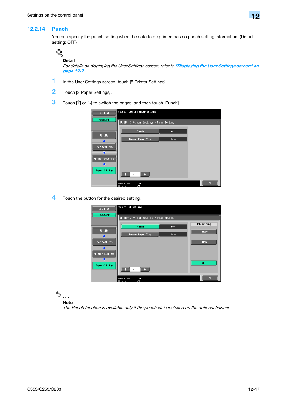 14 punch, Punch -17 | Konica Minolta bizhub C353 User Manual | Page 192 / 262