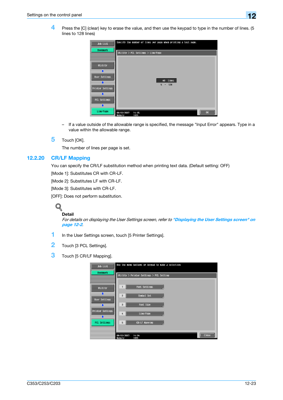 20 cr/lf mapping, Cr/lf mapping -23 | Konica Minolta bizhub C353 User Manual | Page 198 / 262