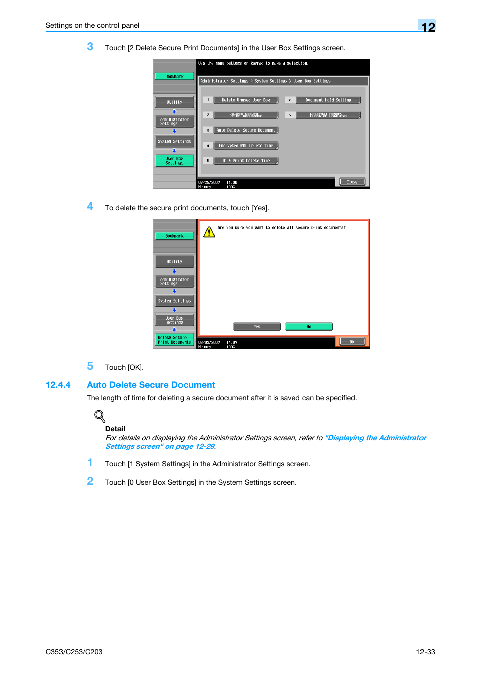 4 auto delete secure document, Auto delete secure document -33 | Konica Minolta bizhub C353 User Manual | Page 208 / 262