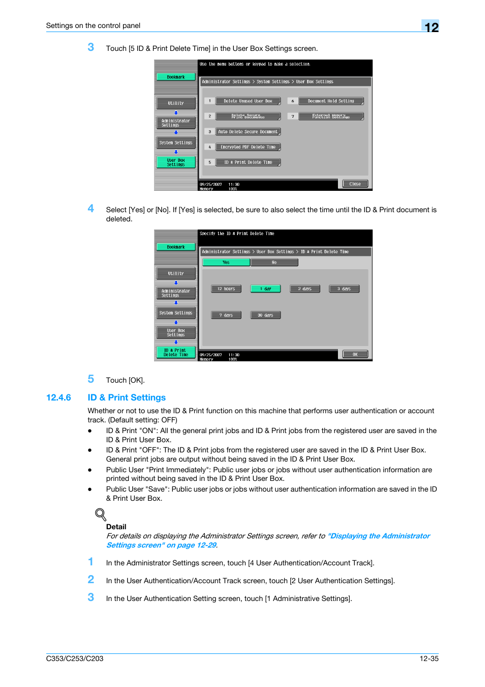 6 id & print settings, Id & print settings -35, R to | Konica Minolta bizhub C353 User Manual | Page 210 / 262