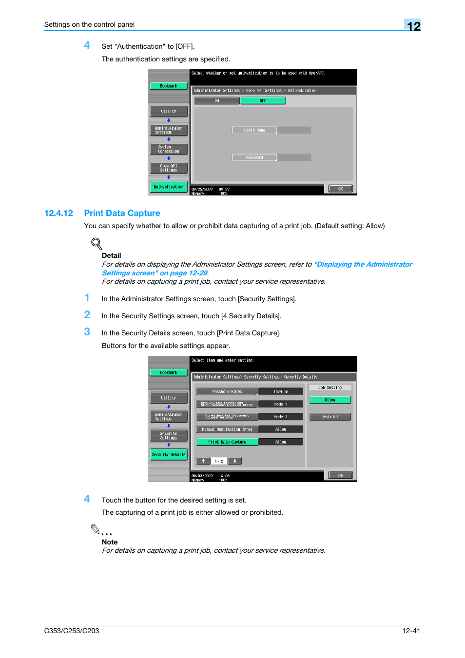 12 print data capture, Print data capture -41 | Konica Minolta bizhub C353 User Manual | Page 216 / 262