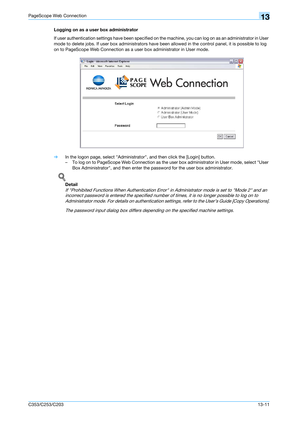 Logging on as a user box administrator, Logging on as a user box administrator -11 | Konica Minolta bizhub C353 User Manual | Page 228 / 262