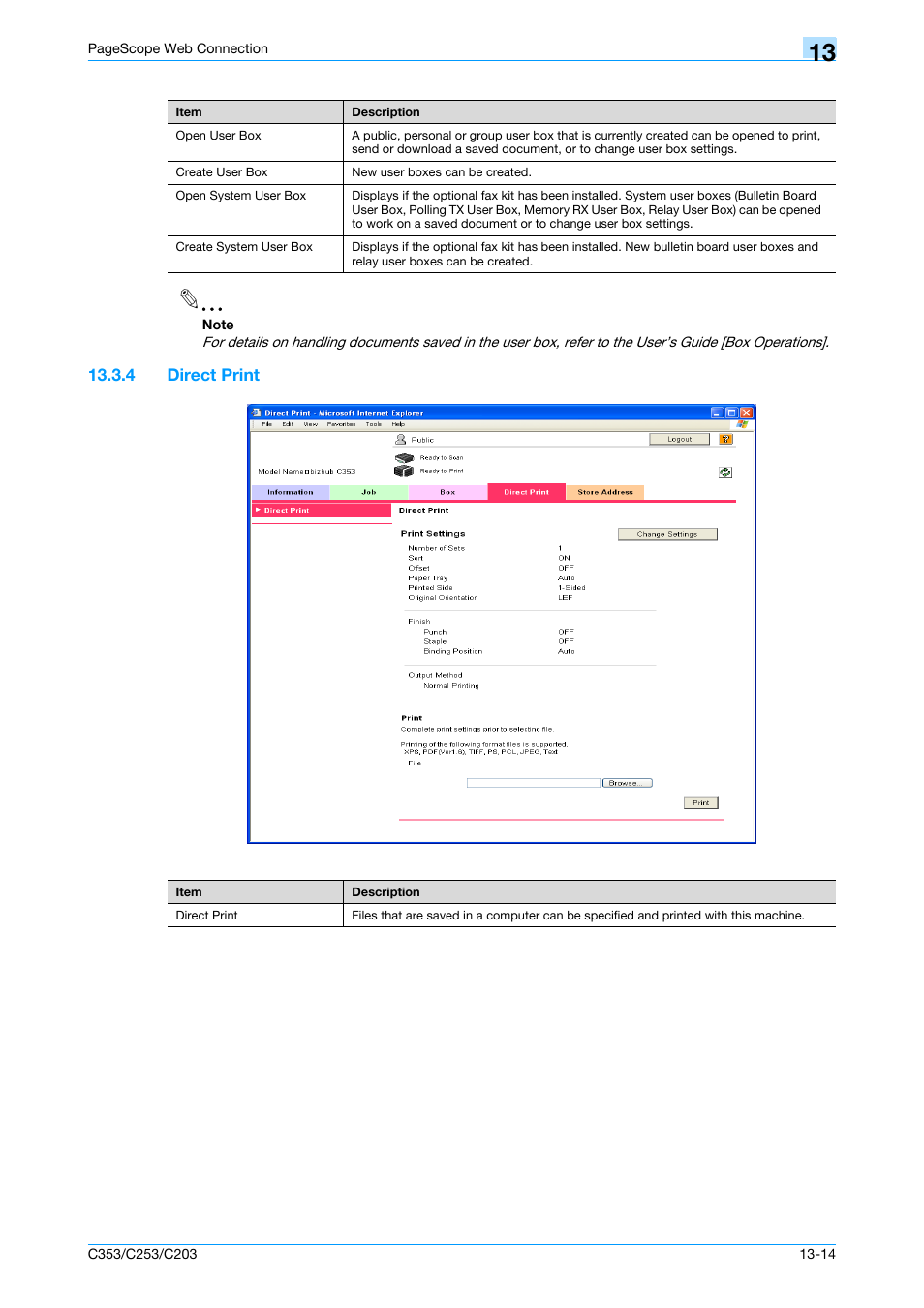 4 direct print, Direct print -14 | Konica Minolta bizhub C353 User Manual | Page 231 / 262