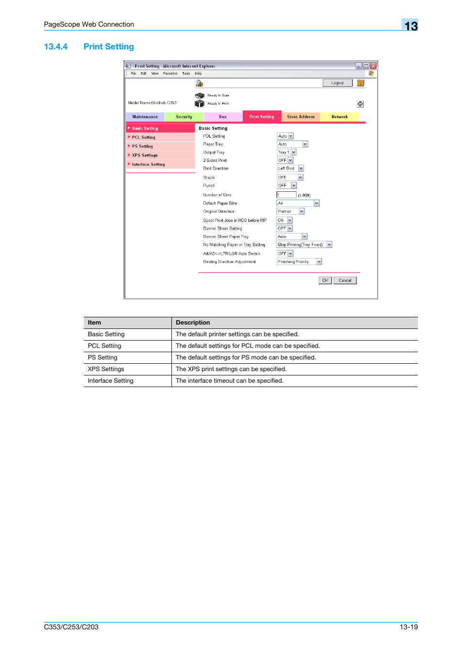 4 print setting, Print setting -19 | Konica Minolta bizhub C353 User Manual | Page 236 / 262