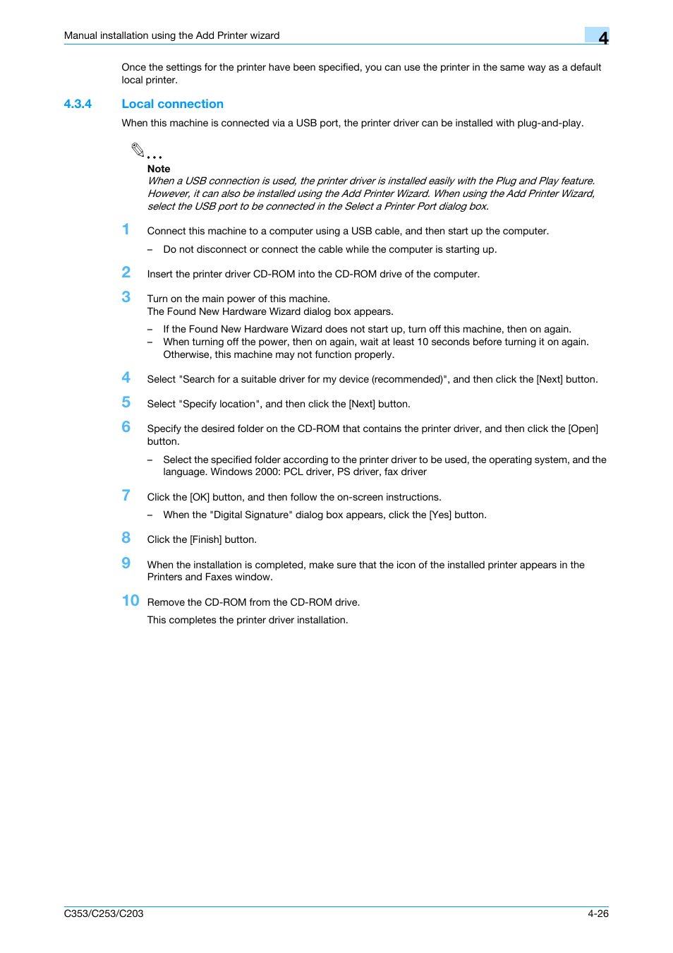 4 local connection, Local connection -26, S 2000 | Local connec | Konica Minolta bizhub C353 User Manual | Page 59 / 262