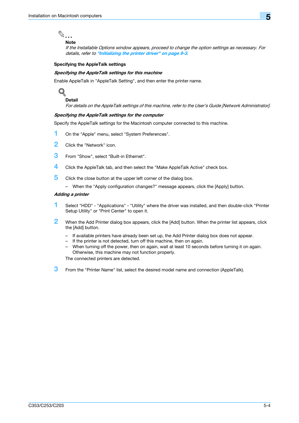 Specifying the appletalk settings, Specifying the appletalk settings -4 | Konica Minolta bizhub C353 User Manual | Page 65 / 262