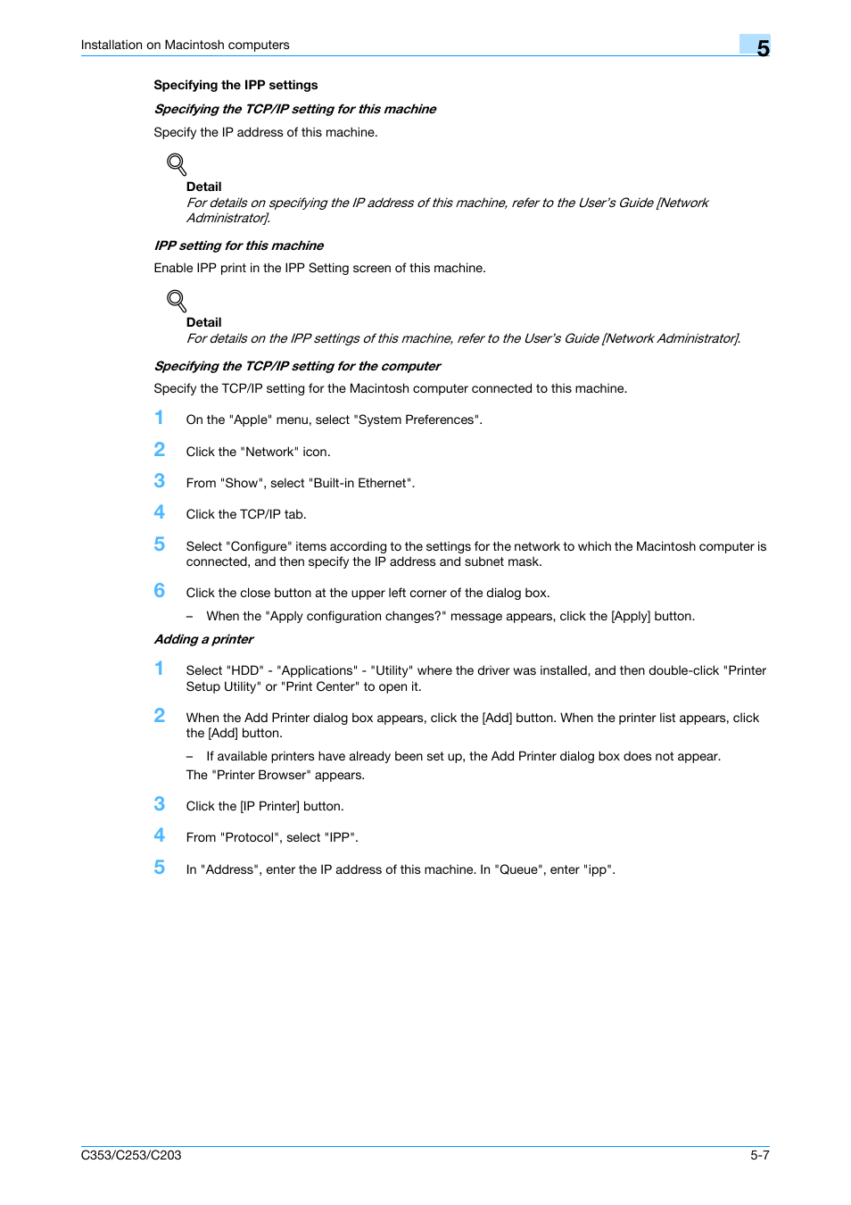 Specifying the ipp settings, Specifying the ipp settings -7 | Konica Minolta bizhub C353 User Manual | Page 68 / 262