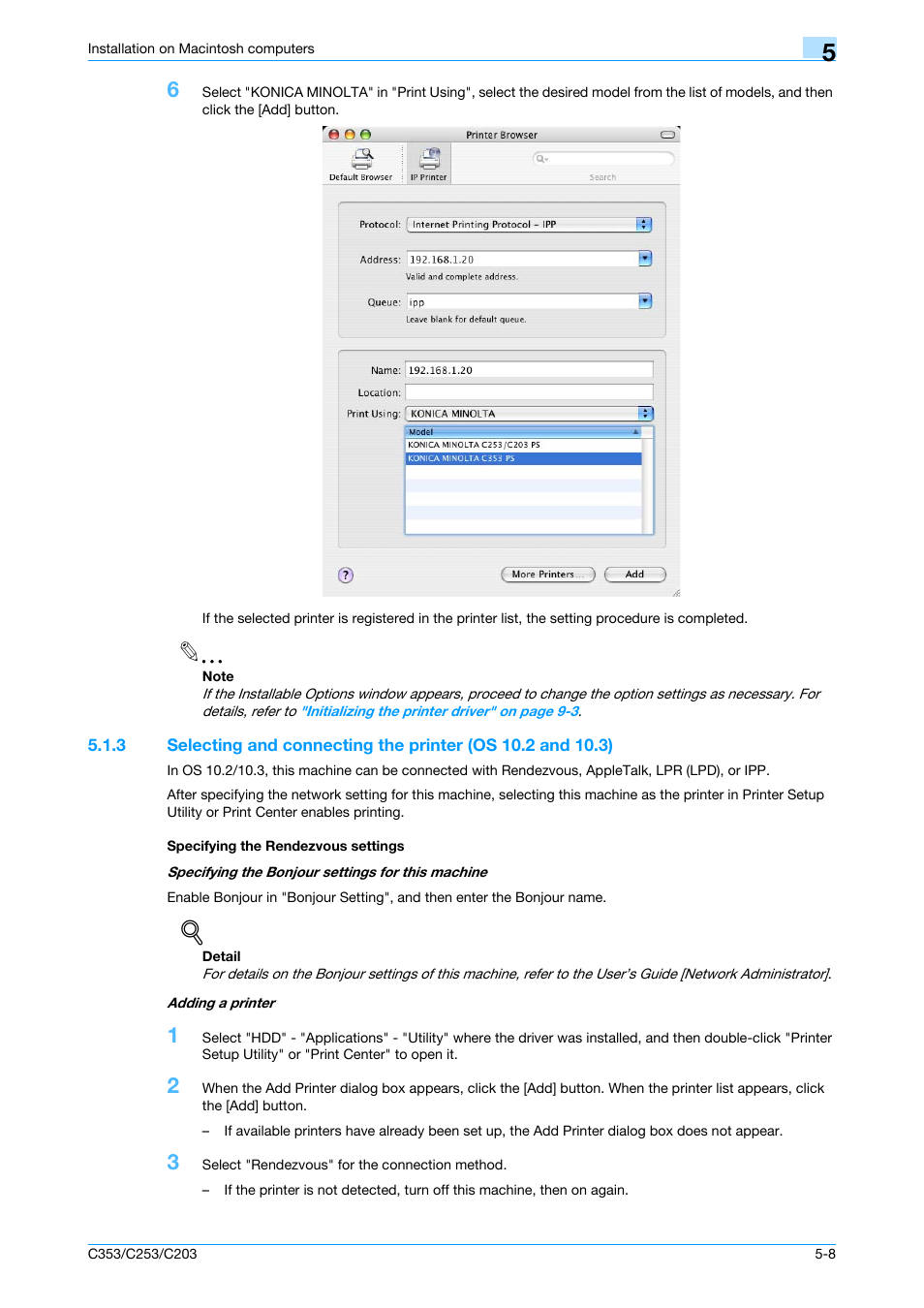 Specifying the rendezvous settings | Konica Minolta bizhub C353 User Manual | Page 69 / 262