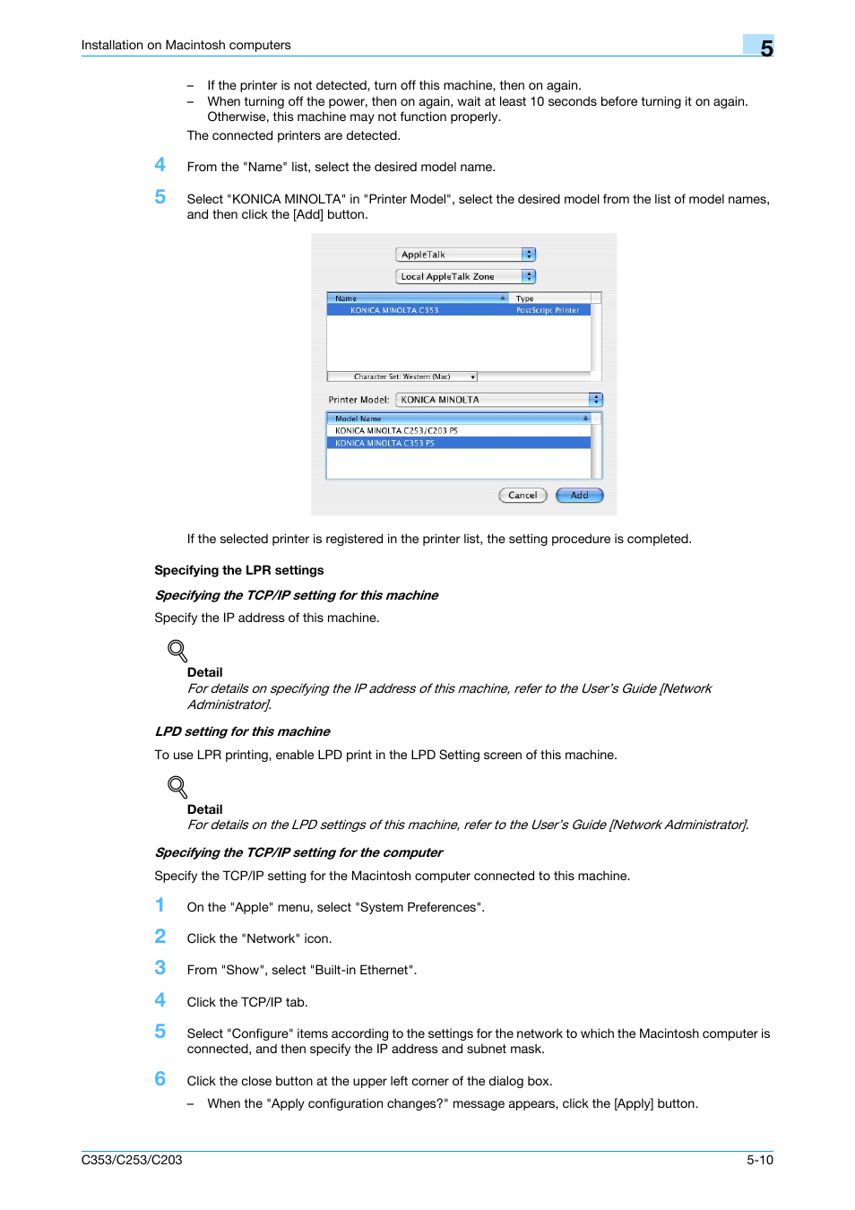 Specifying the lpr settings, Specifying the lpr settings -10 | Konica Minolta bizhub C353 User Manual | Page 71 / 262