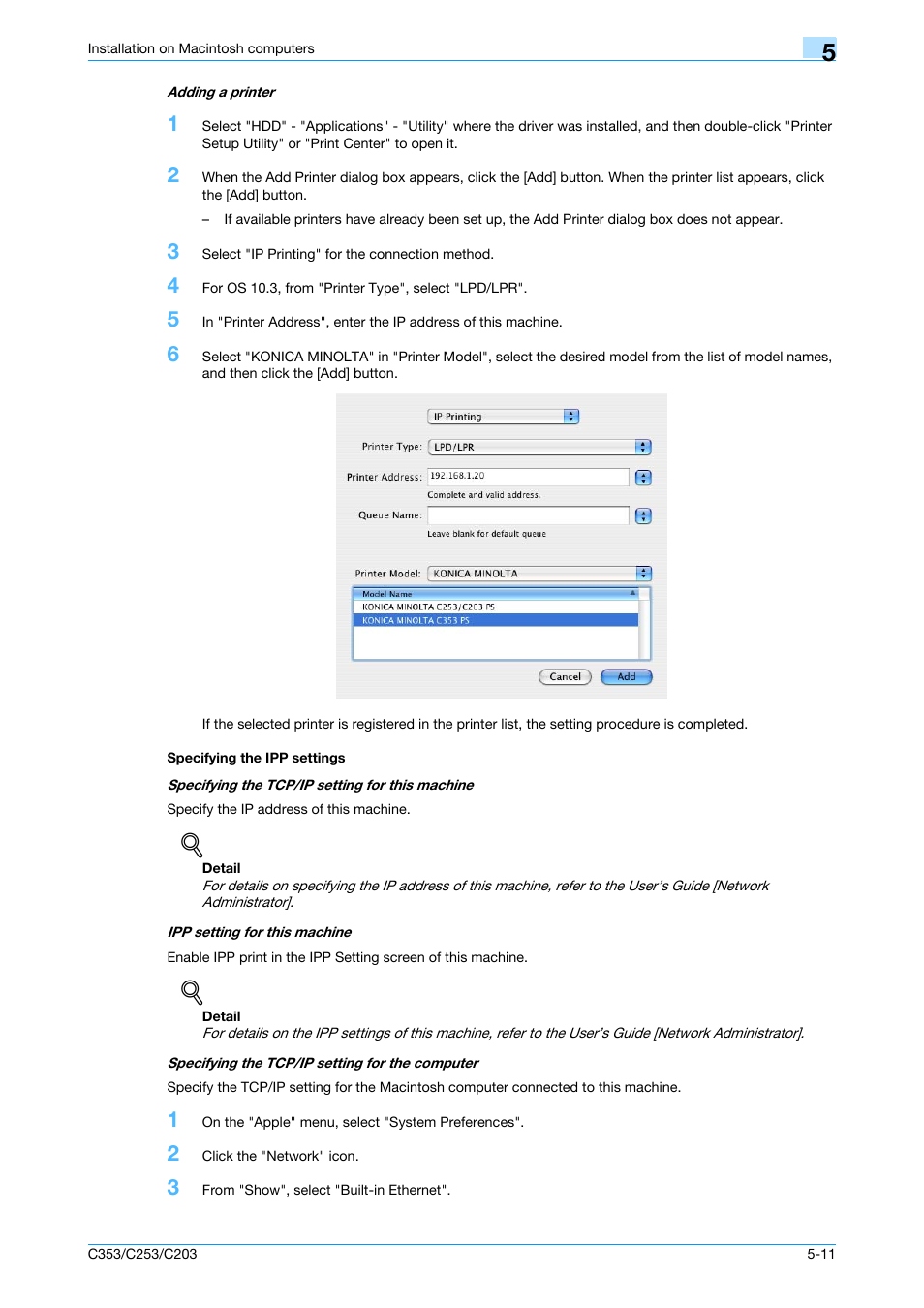 Specifying the ipp settings, Specifying the ipp settings -11 | Konica Minolta bizhub C353 User Manual | Page 72 / 262