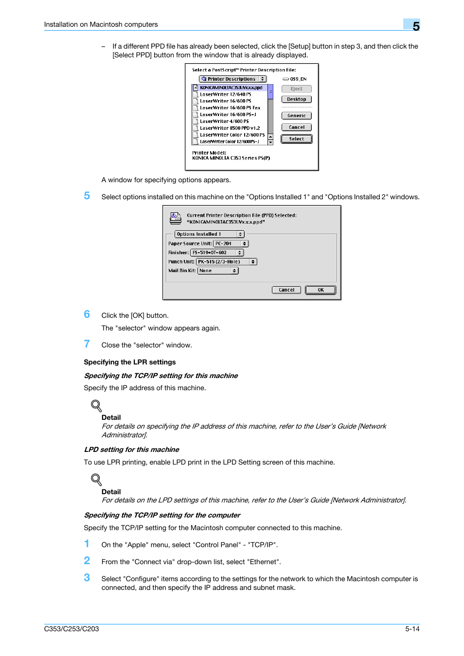 Specifying the lpr settings, Specifying the lpr settings -14 | Konica Minolta bizhub C353 User Manual | Page 75 / 262