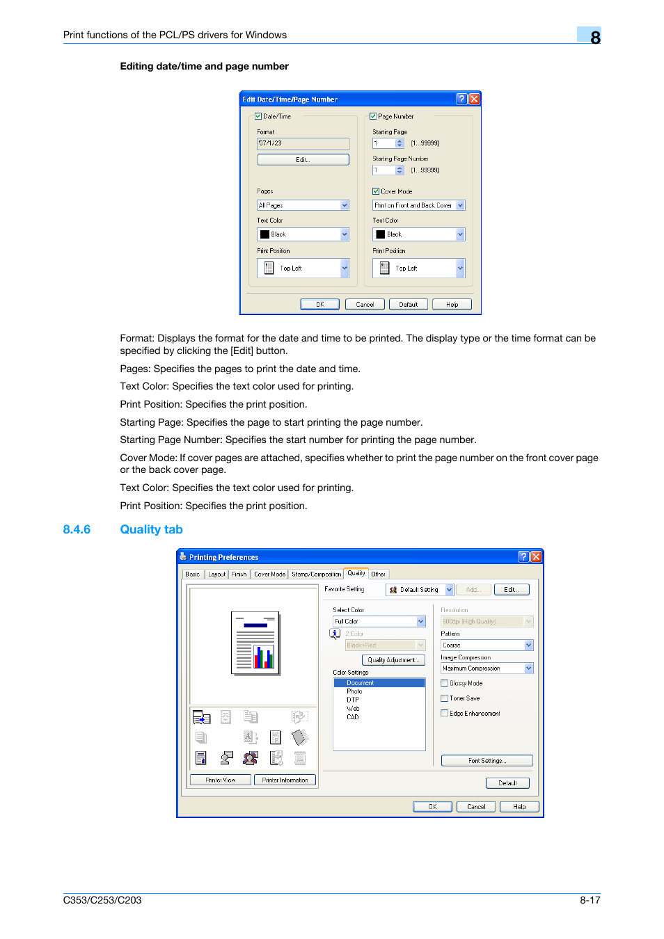 6 quality tab, Quality tab -17 | Konica Minolta bizhub C353 User Manual | Page 99 / 262