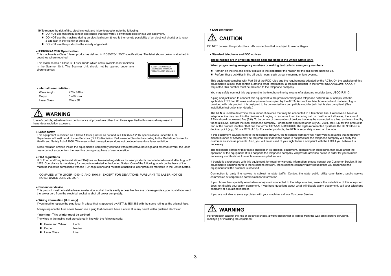 Warning, Caution | Konica Minolta bizhub 20 User Manual | Page 4 / 57