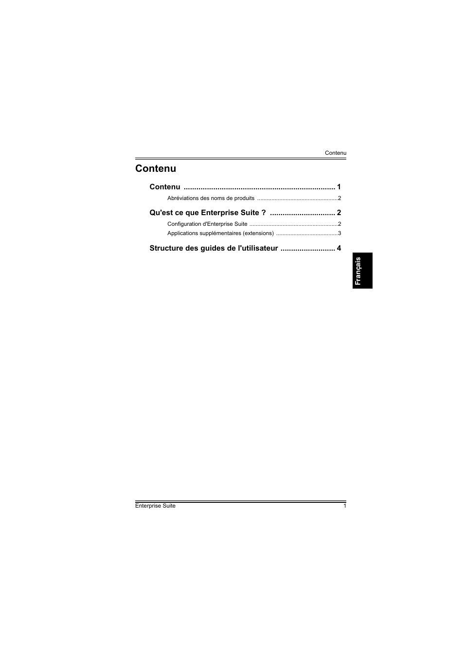 Français, Contenu | Konica Minolta PageScope Enterprise Suite User Manual | Page 16 / 44